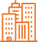 Orange line drawing of building representing commercial electrical for COYCO