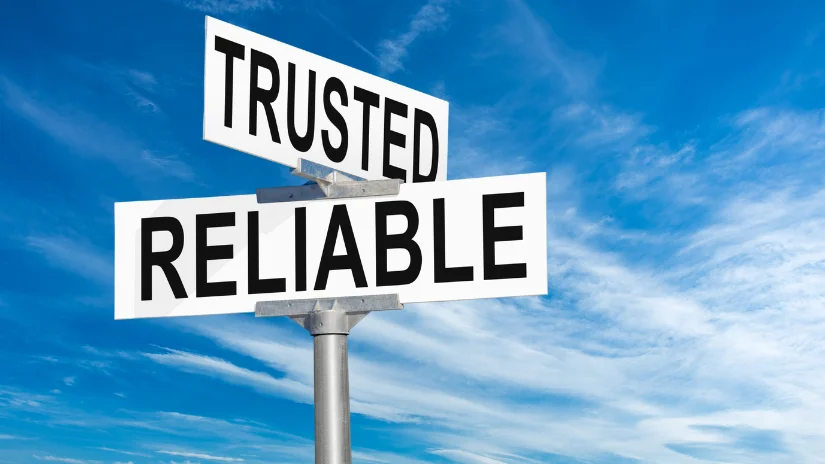 Trusted sign post against blue sky. How to find a trusted Perth electrician.